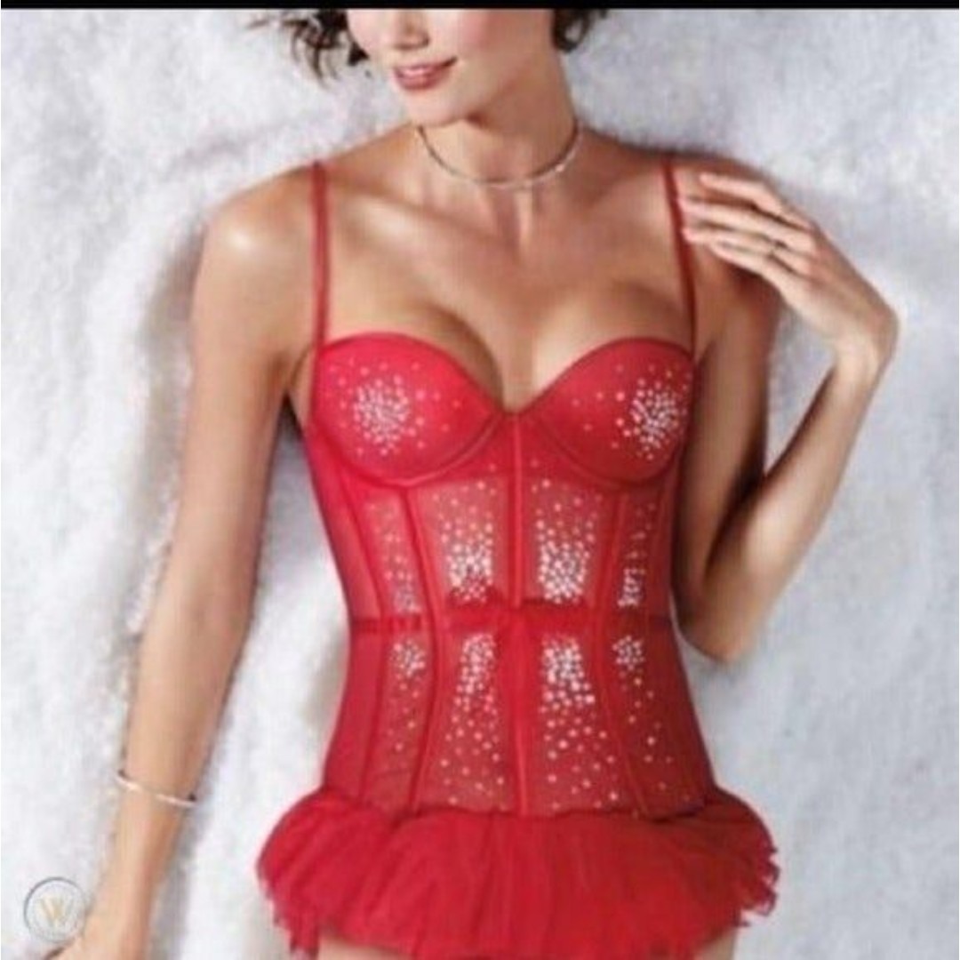Vs 34b Sexy Red Corset Lingerie Top